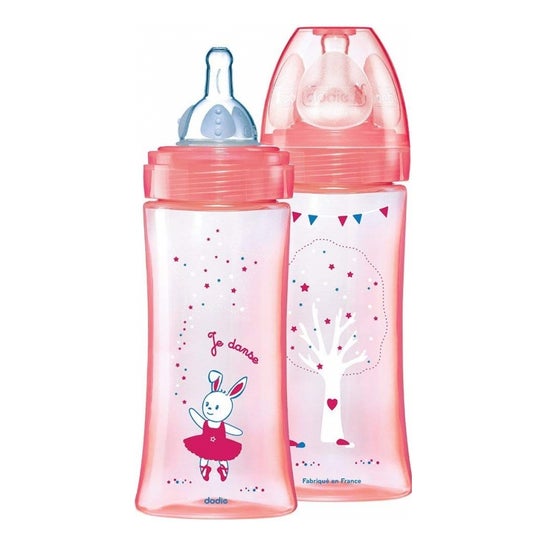 Dodie Biberón Evolution 6-12m 330ml Rosa