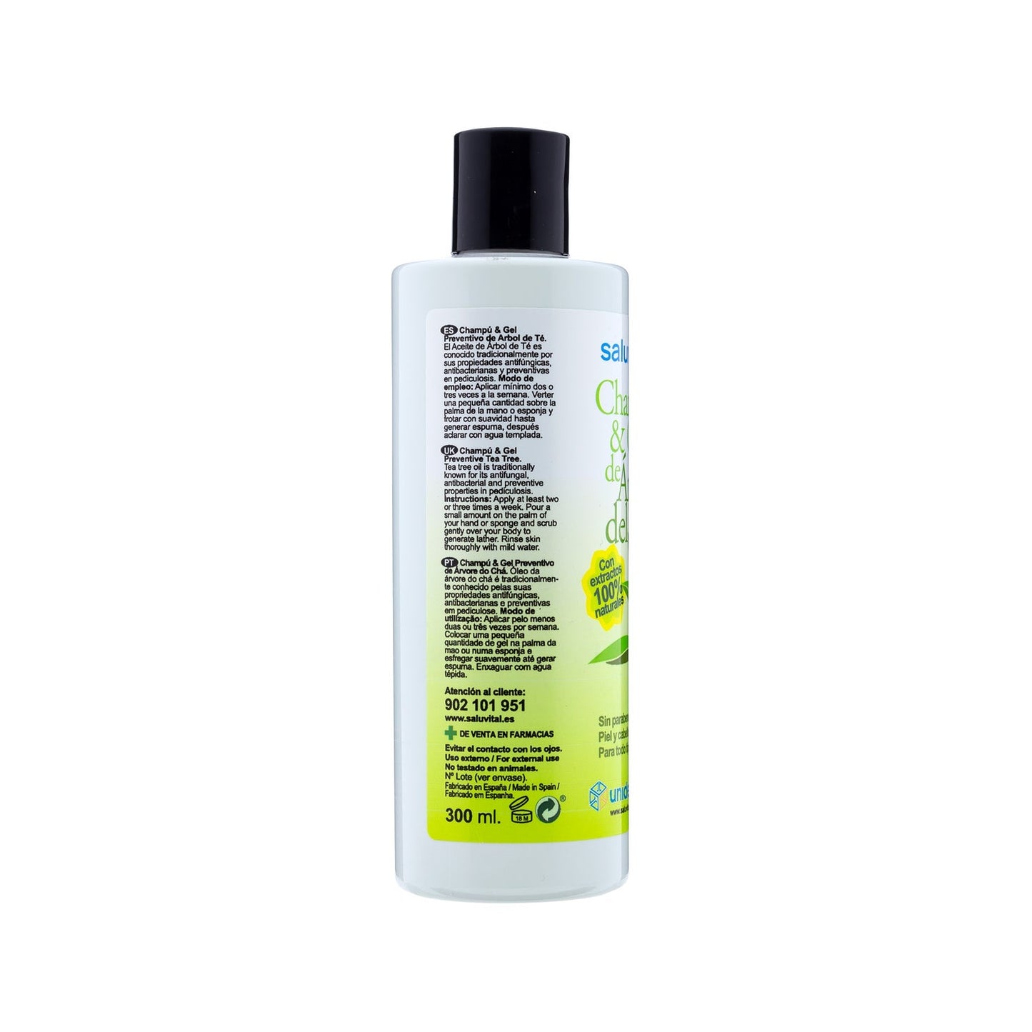 Saluvital Champú & Gel de árbol del té 300 ml