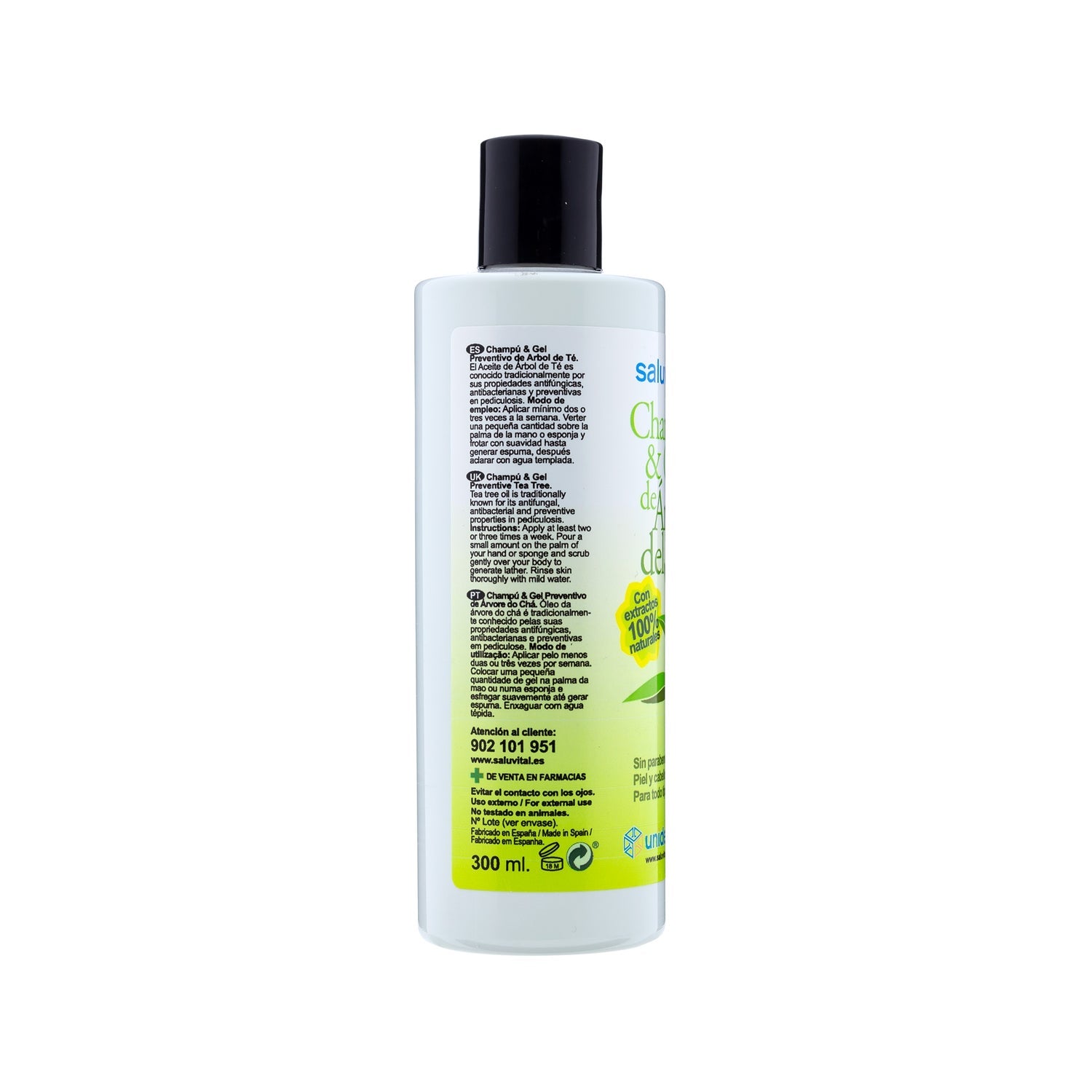 Saluvital Champú & Gel de árbol del té 300 ml