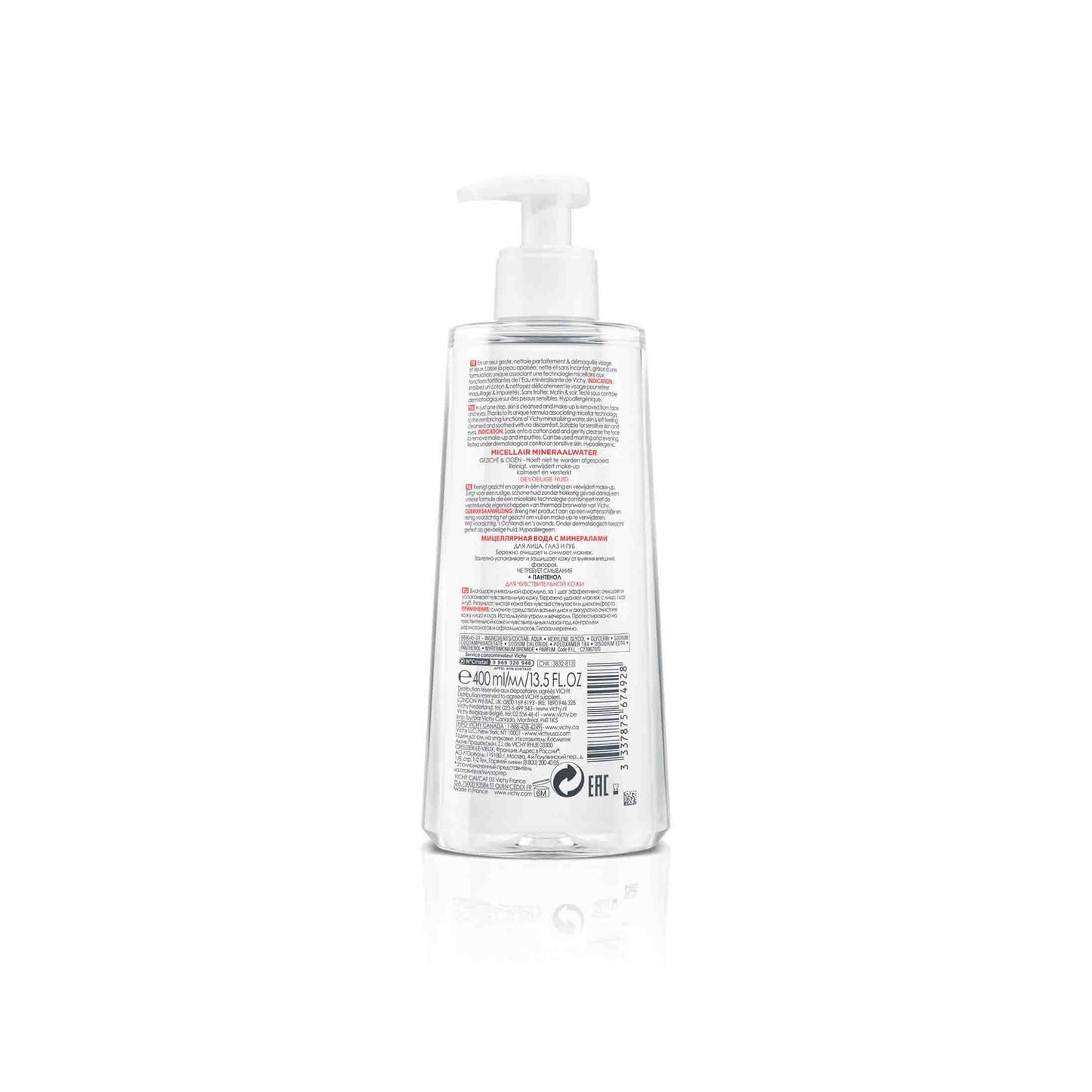 Vichy Pureté Thermale Agua Micelar Mineral Piel Sensible 400ml