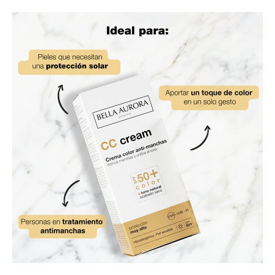 Bella Aurora CC Cream Anti-Manchas SPF50+ Piel Sensible 30ml