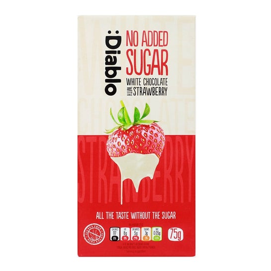 :Diablo Chocolate Blanco con Fresas 75 g