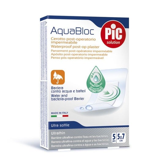Pic Solution Aquabloc Antibact Esteril 5x7 cm 5 uds