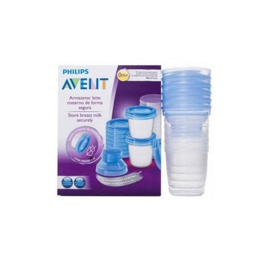 Avent Recipientes para leche materna 5x180ml + 5 tapas