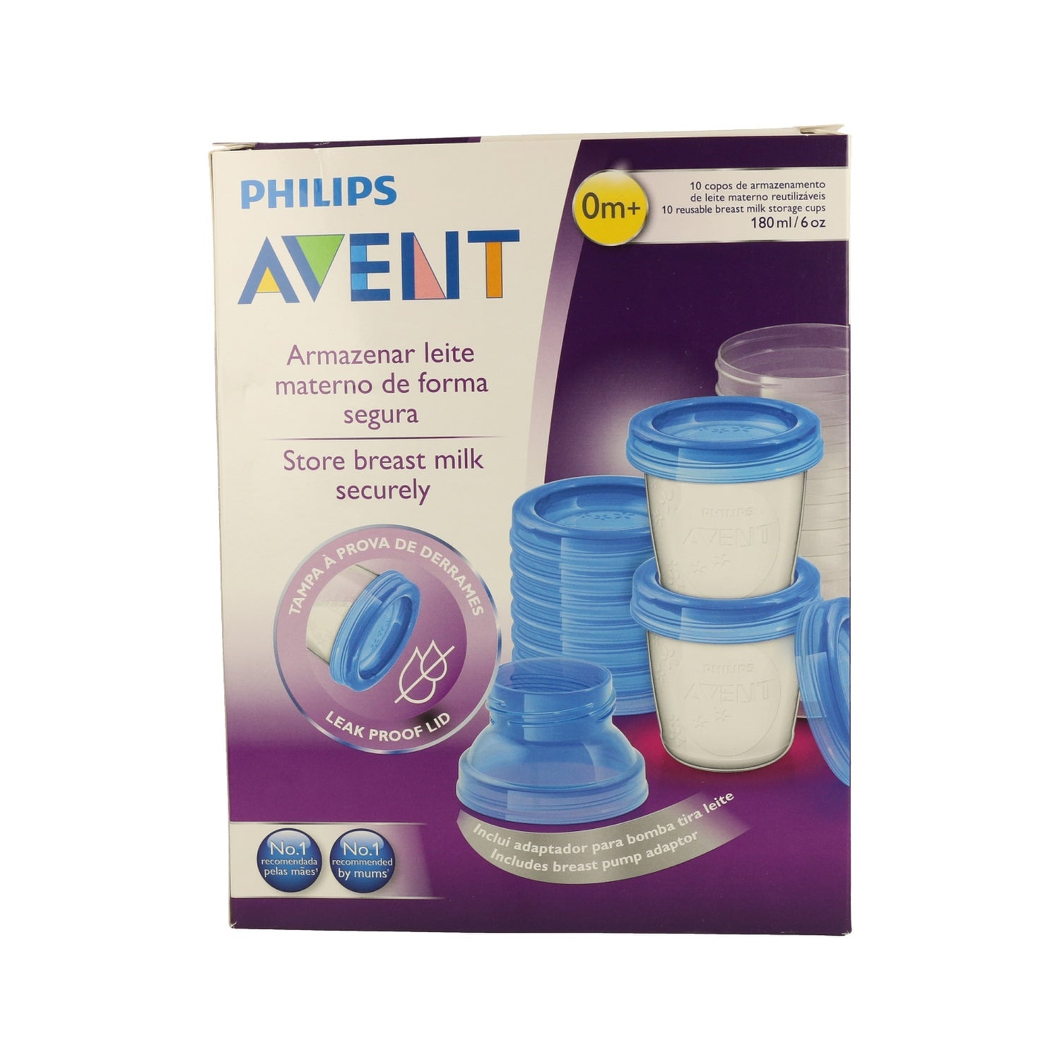 Avent Recipientes para leche materna 5x180ml + 5 tapas