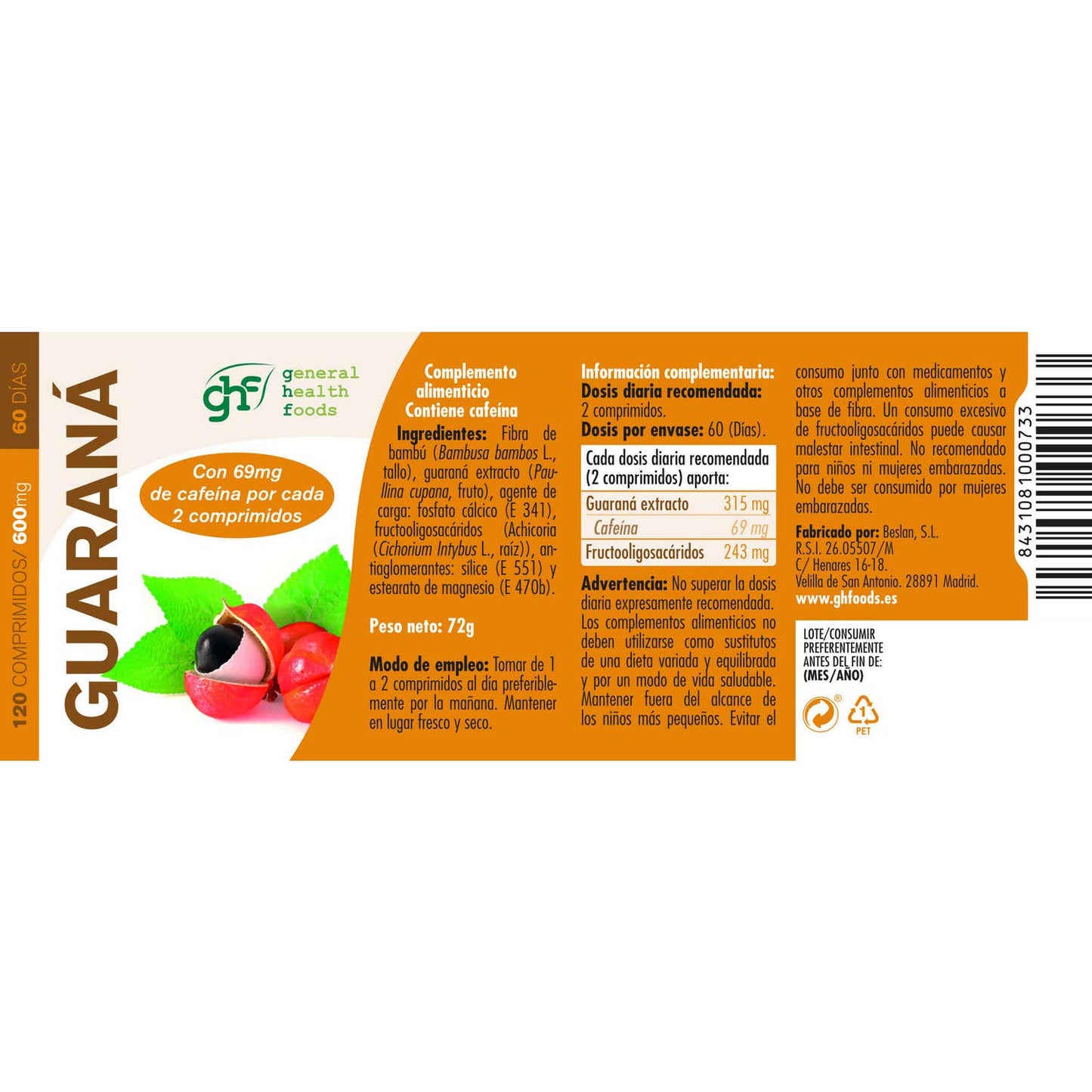 GHF Guaraná 600mg 120comp