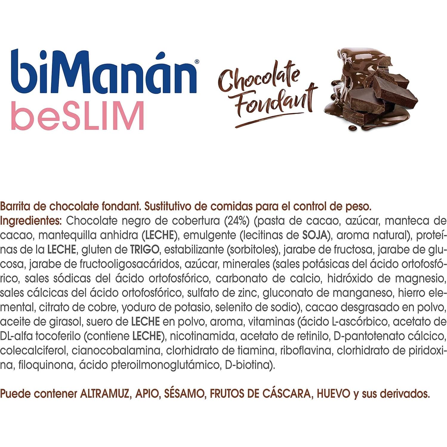 Bimanán BeSlim Chocolate Fondant Duplo 10+10uds