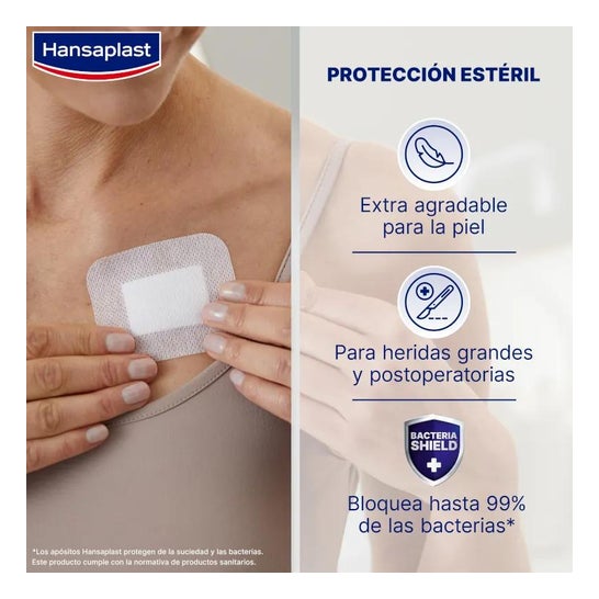 Hansaplast Med+ Sensitive XL Apósitos 6x7cm 5uds