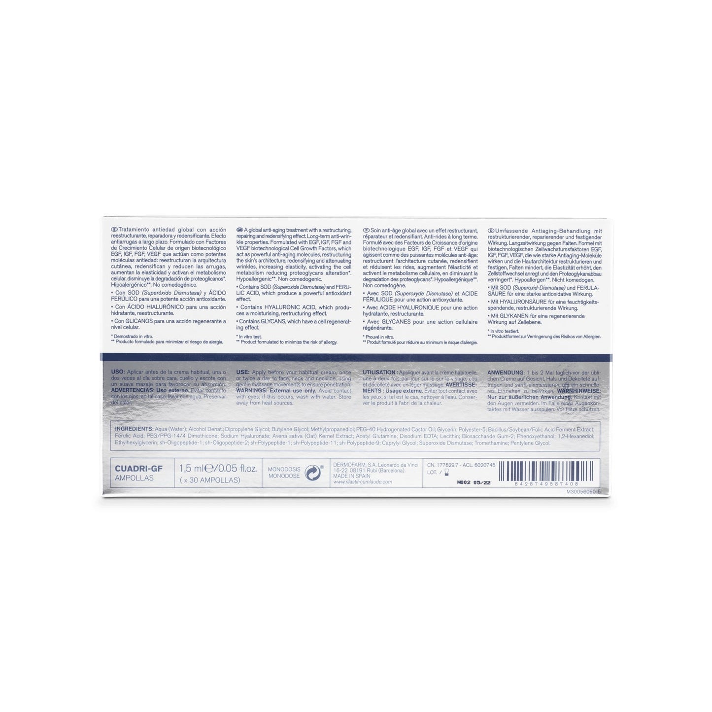 Rilastil Multirepair Cuadri GF Tratamiento Antiedad Global 30 ampollas