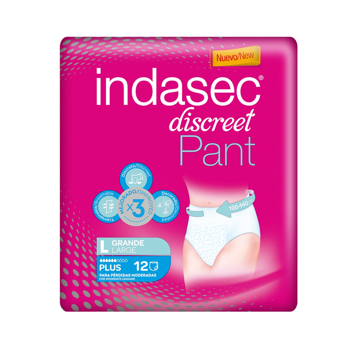 Indasec Discreet Pant Plus T-L 12uds