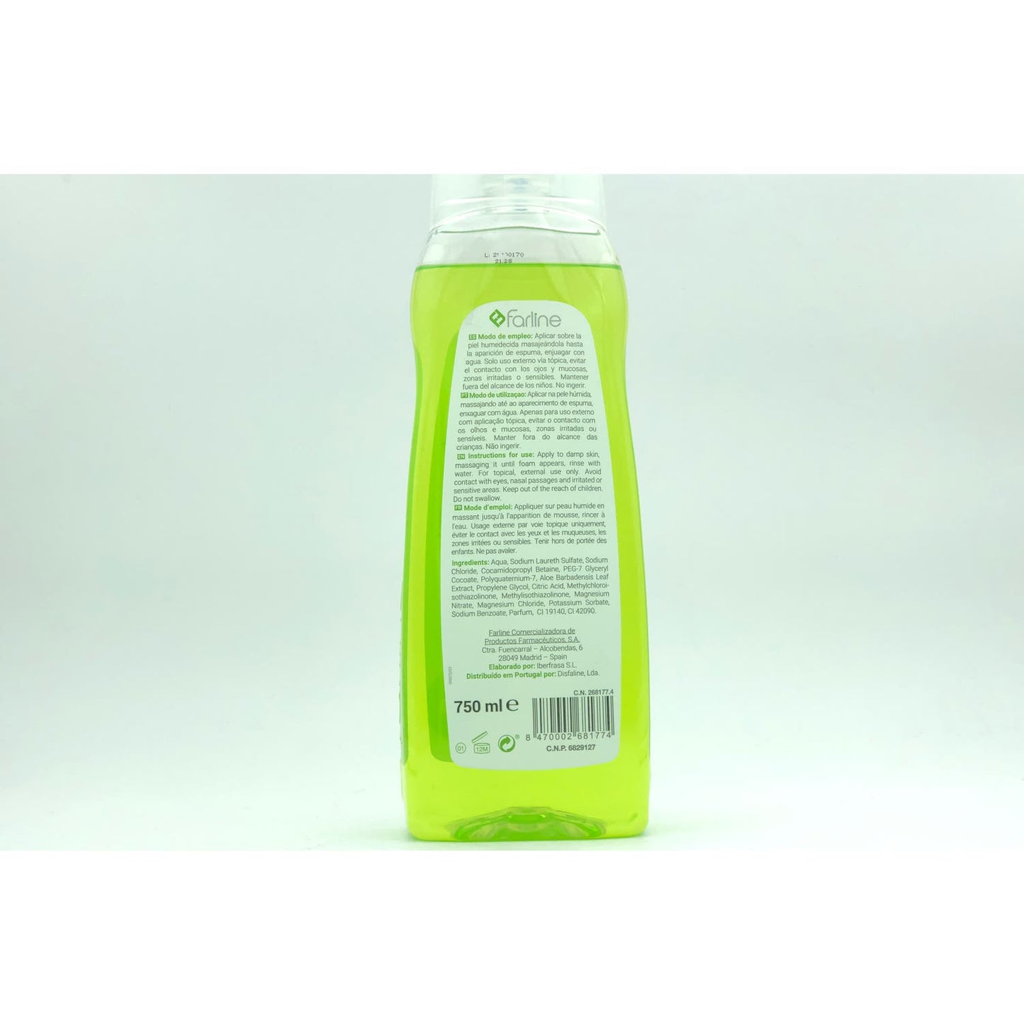 Farline gel de baño aloe vera 750ml