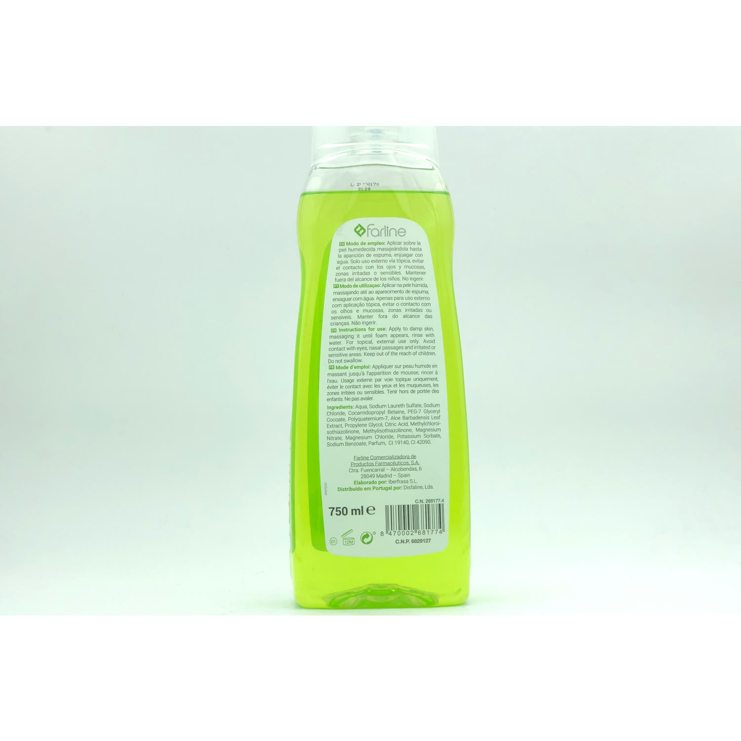 Farline gel de baño aloe vera 750ml