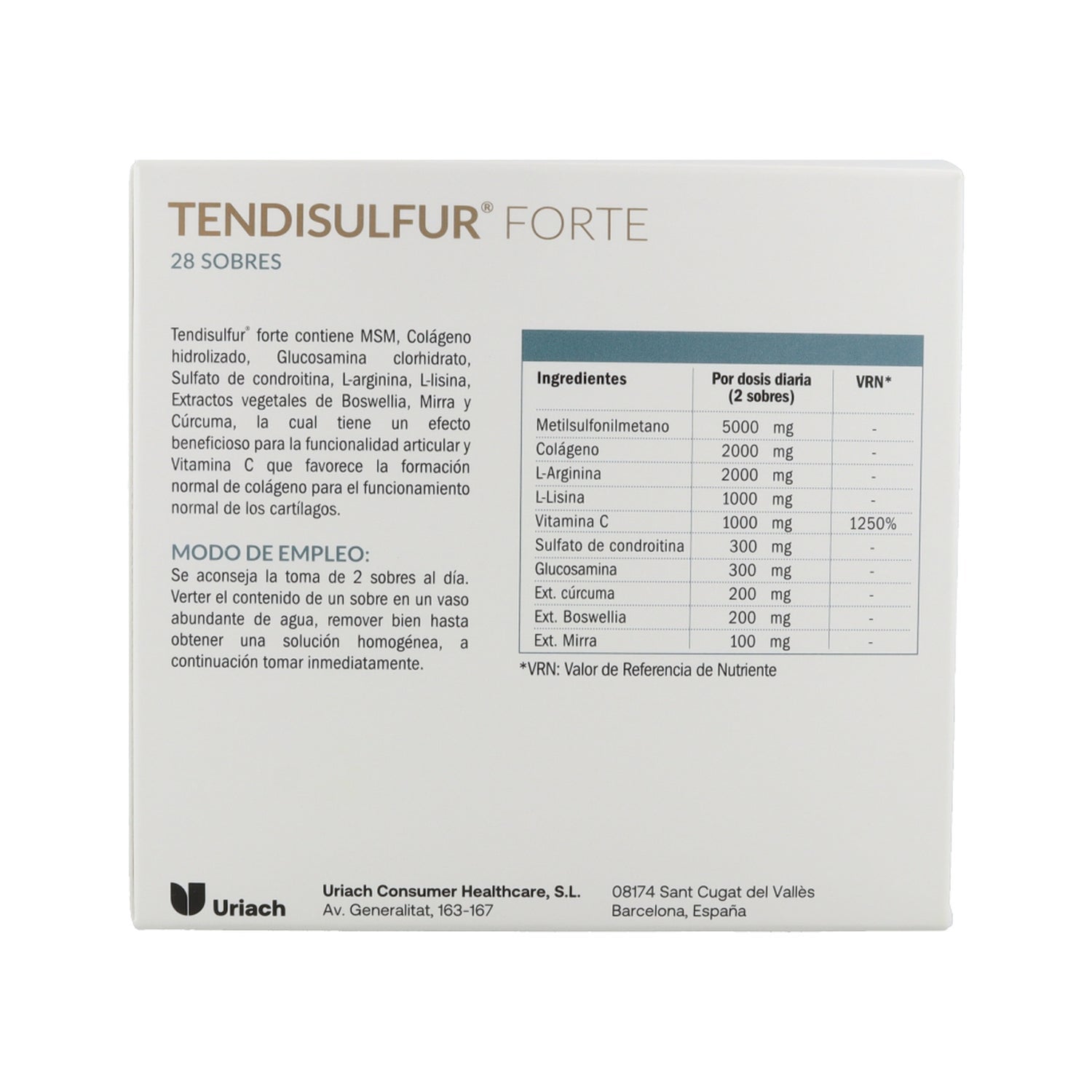Tendisulfur Forte 28 sobres