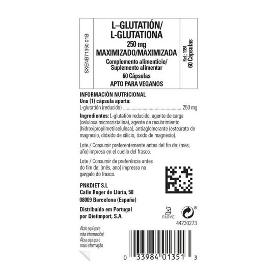Solgar L-Glutatión Reducido 250 mg 60 caps
