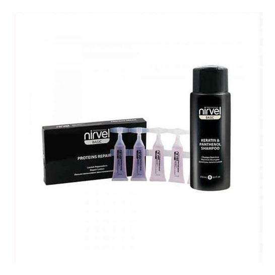 Nirvel Basic Pack Keratin & Panthenol Champú + Ampollas