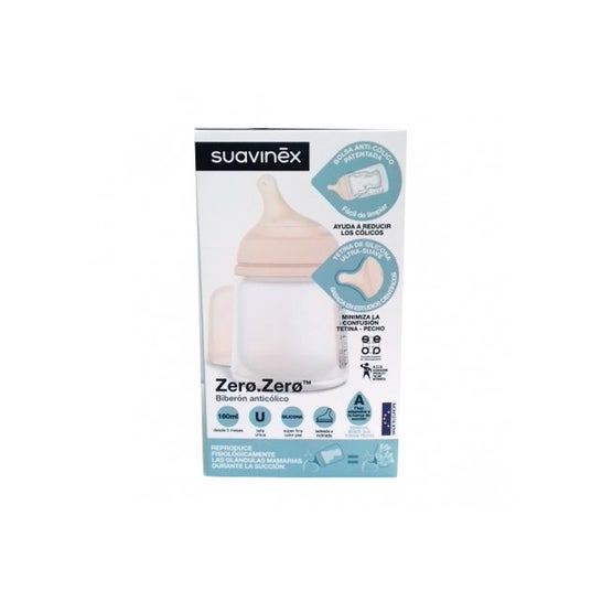 Suavinex Biberón Anticólico Silicona Adapt +0M Almond 180 ml 1 ud