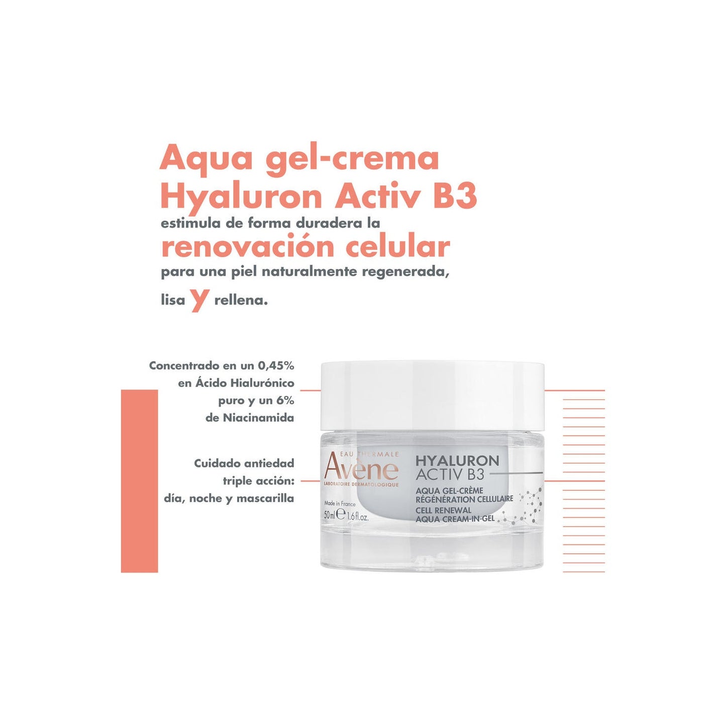 Avène Hyaluron Activ B3 Aqua Gel-Crema Regeneradora Celular 50ml