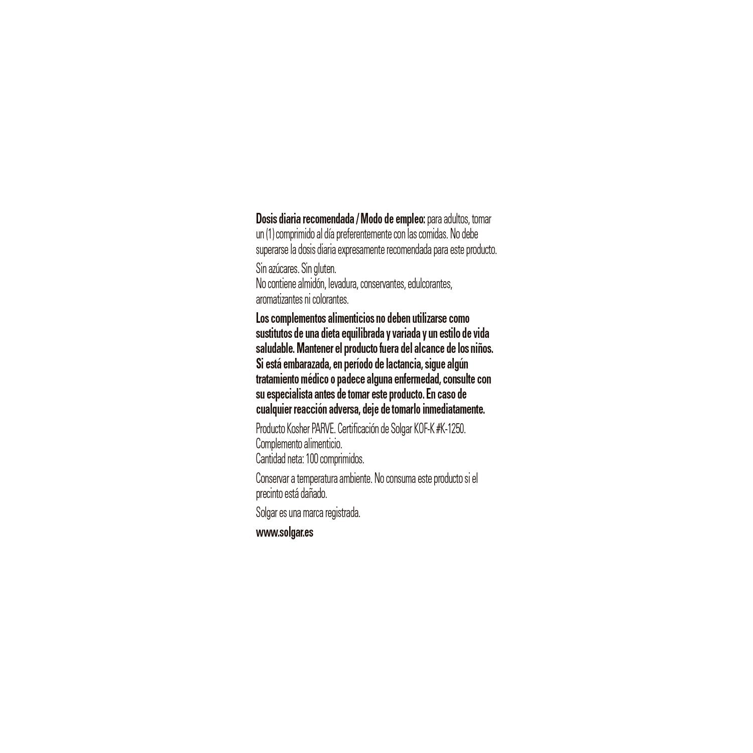 Solgar Picolinato de Zinc 22mg 100comp
