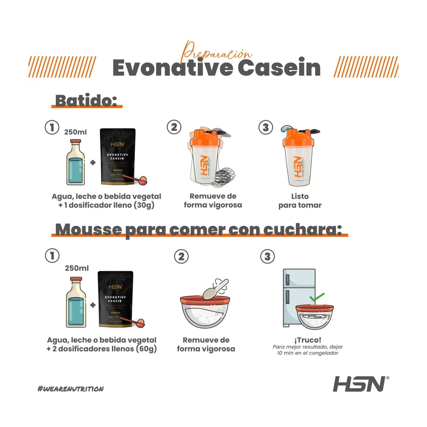 HSN Evonative Casein Lacprodan® Micelpure™ Helado de Vainilla 500g