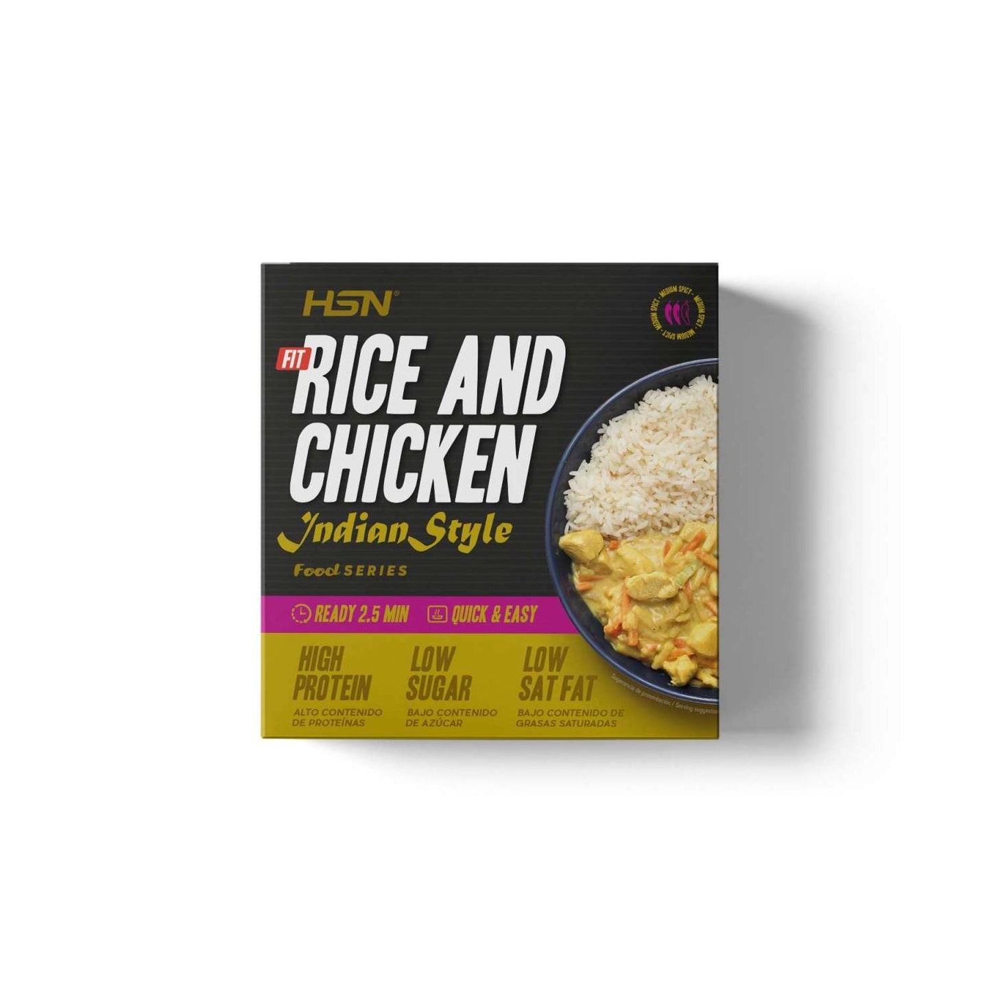 HSN Plato Preparado Estilo Fit Arroz con Pollo en Salsa Al Curry Estilo Hindú 420g