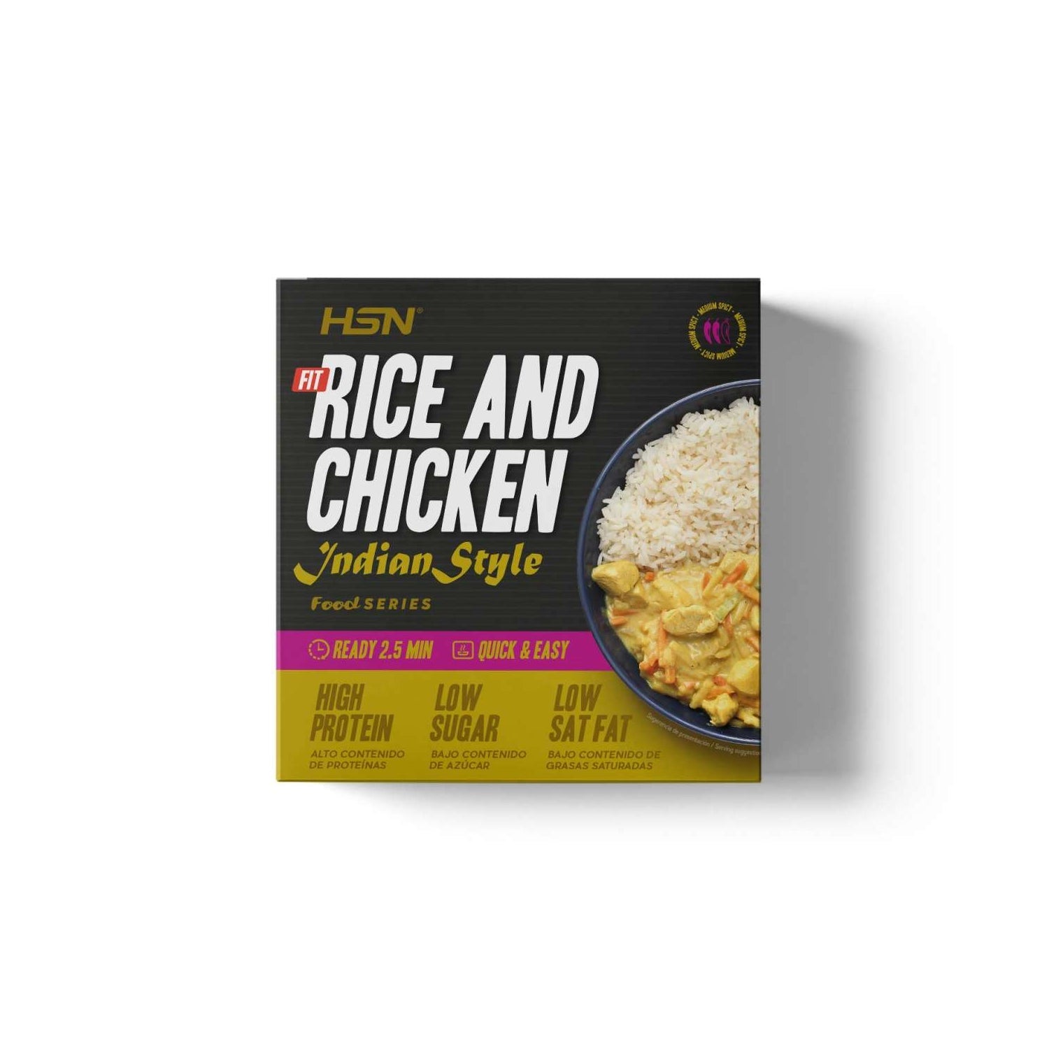 HSN Plato Preparado Estilo Fit Arroz con Pollo en Salsa Al Curry Estilo Hindú 420g