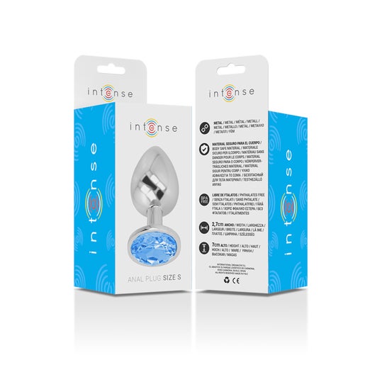 Intense Plug Anal Metal con Cristal Azul Talla S 1ud