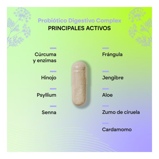 Nutralie Probiótico Digestivo Complex Cúrcuma + Enzimas Digestivas 60 caps