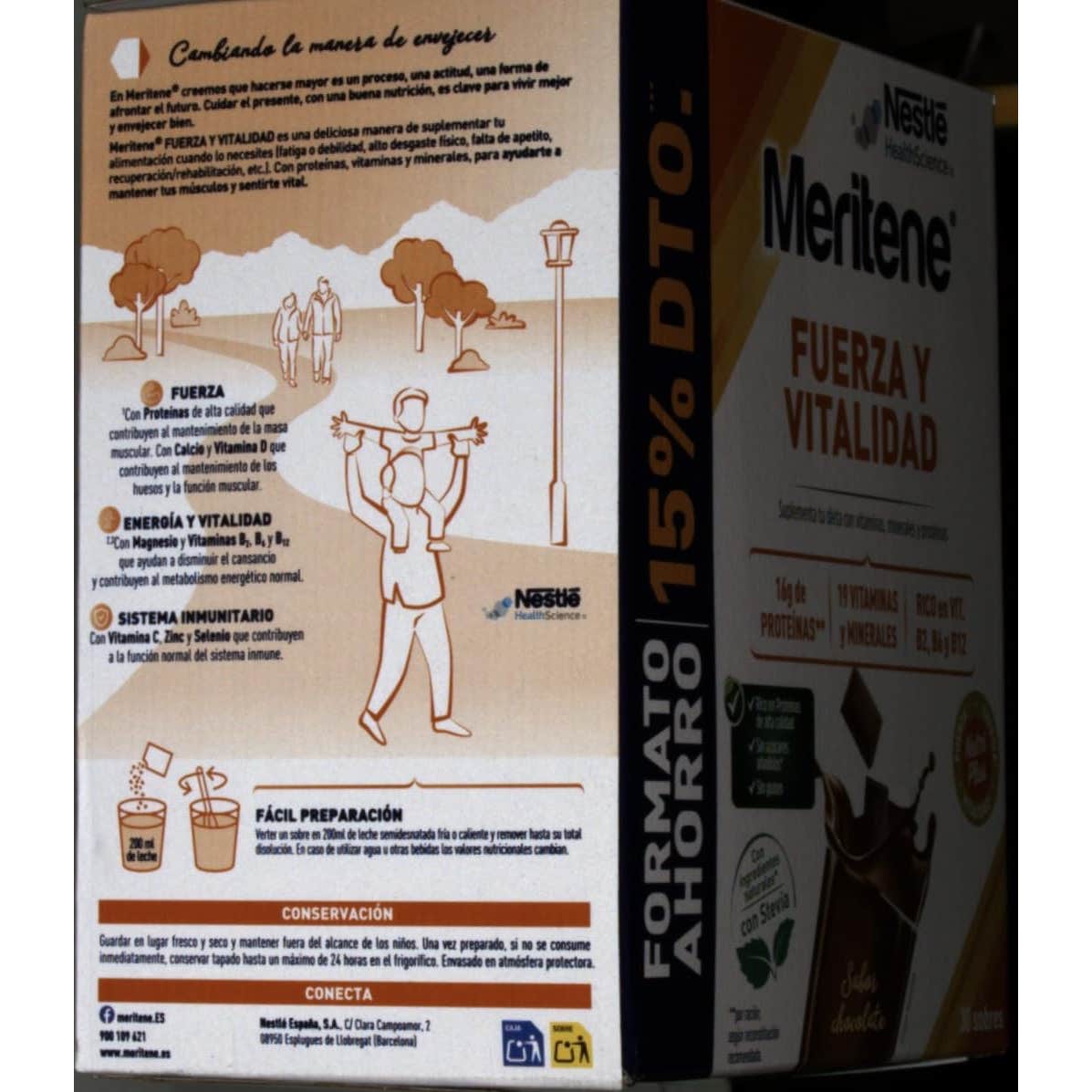 Nestlé Meritene® Fuerza y Vitalidad Sabor Chocolate 30sobres