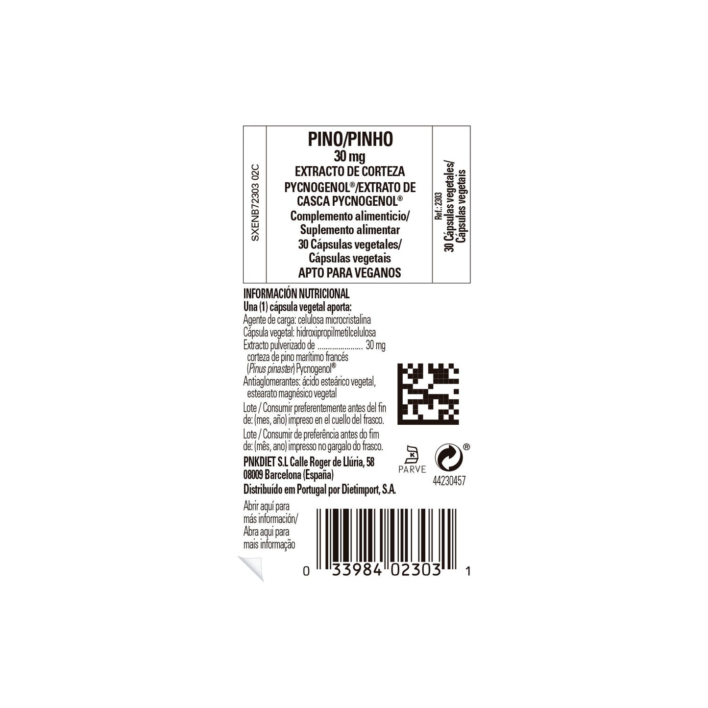Solgar Pycnogenol 30mg Extracto de Corteza de Pino 30vcaps