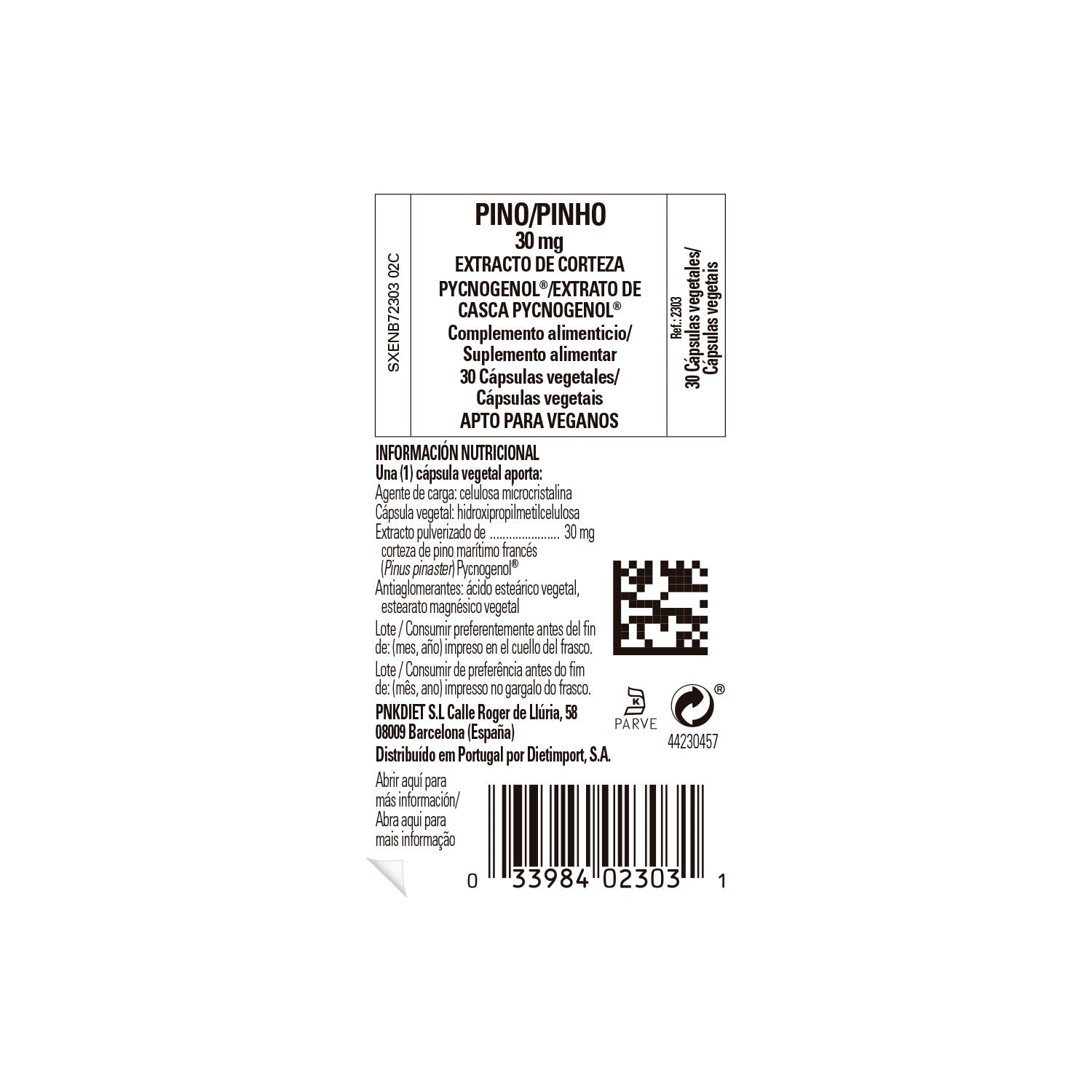 Solgar Pycnogenol 30mg Extracto de Corteza de Pino 30vcaps
