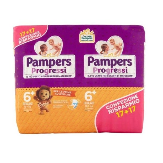 Pampers Progressi Pañal Extralarge 2x17uds