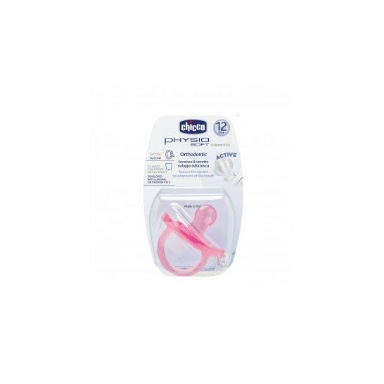 Chicco® chupete silicona physio soft anatómico +12 Meses 1ud rosa