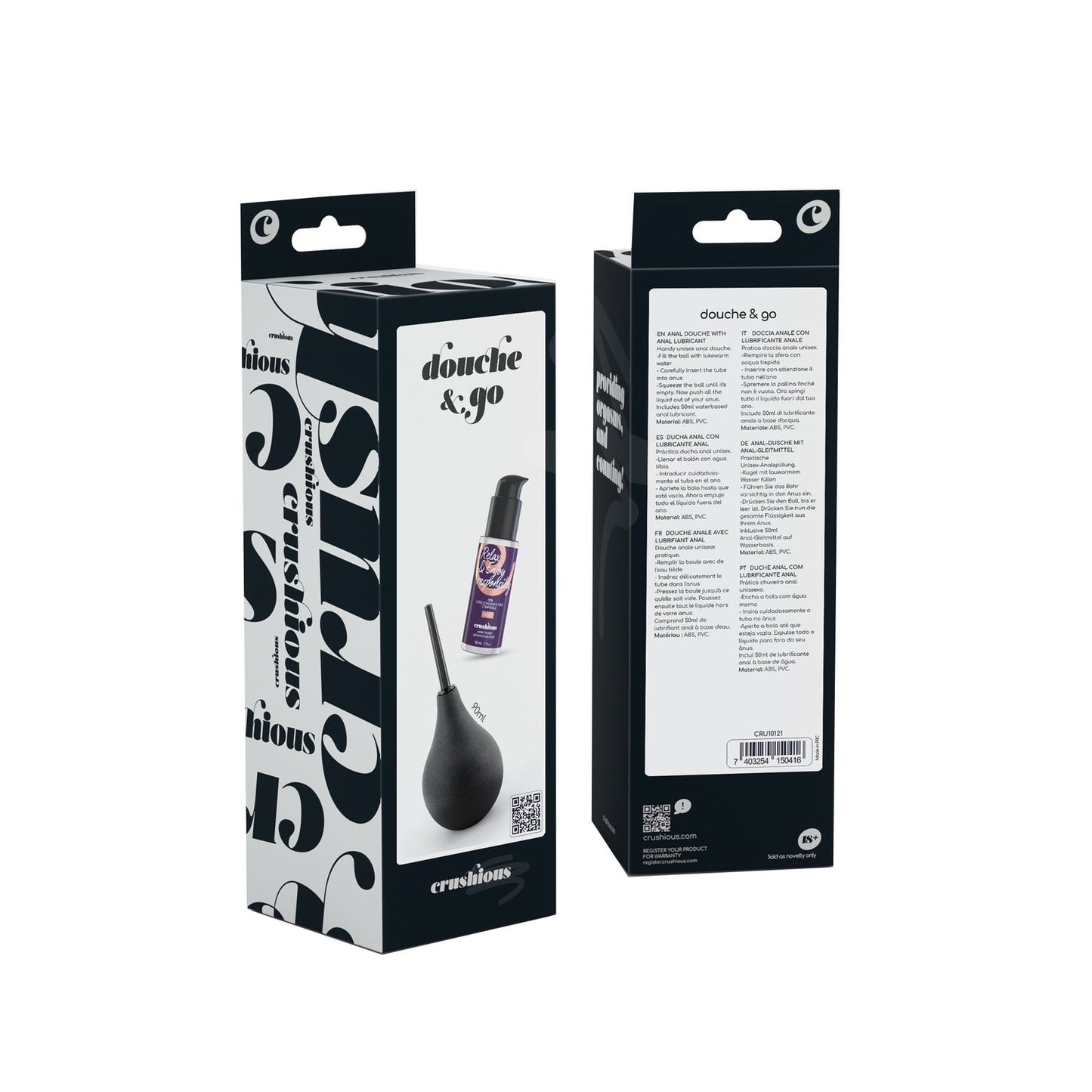 Crushious Set Douche & Go Ducha Anal 90ml + Lubricante 50ml