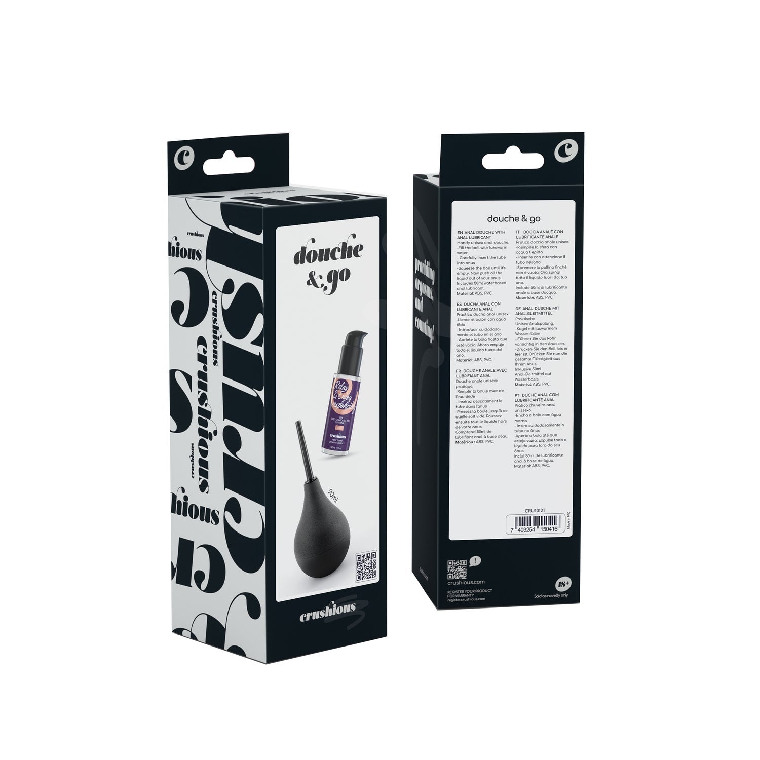 Crushious Set Douche & Go Ducha Anal 90ml + Lubricante 50ml