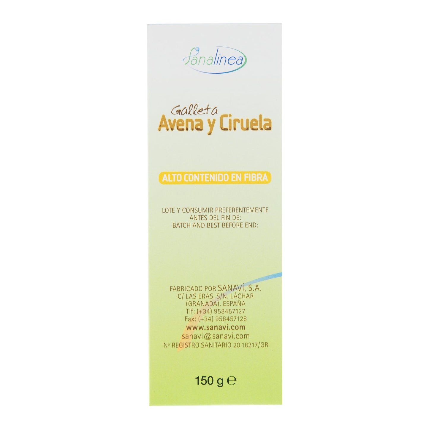Sanavi Galletas Avena Ciruela 150g