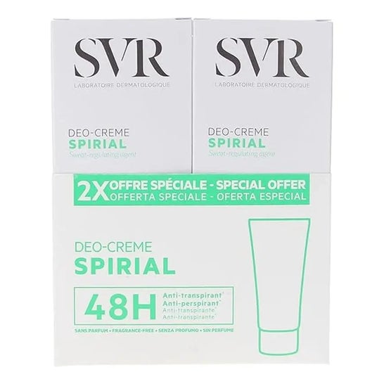 SVR Spirial Deo-Creme Antitranspirante 48h 2x50ml