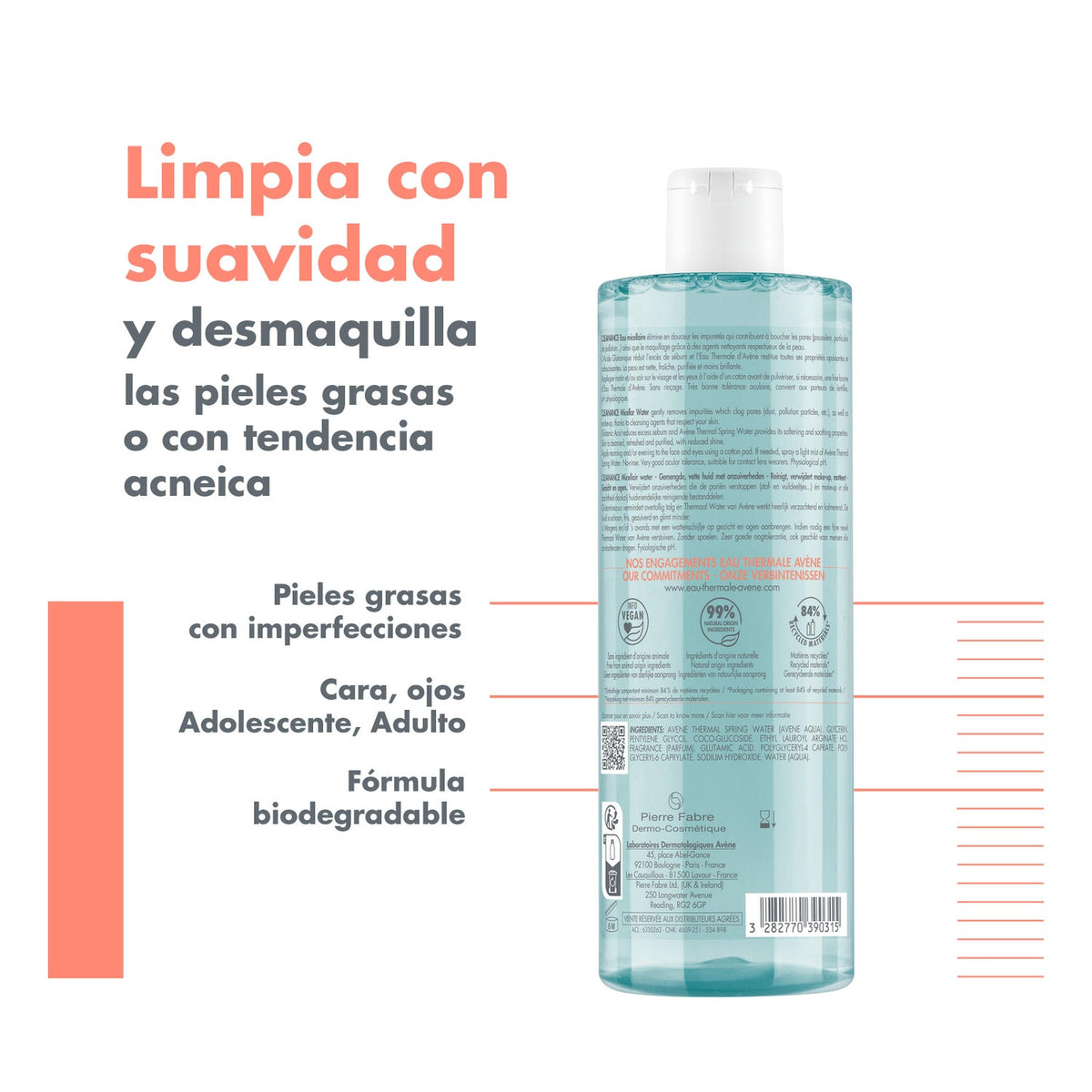 Avène Cleanance Agua Micelar 2x400ml