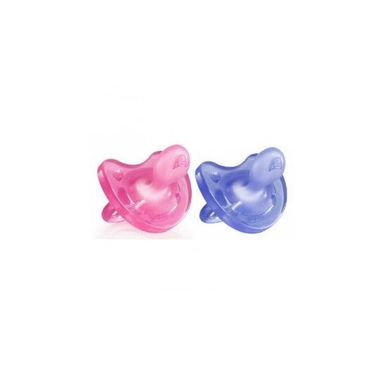 Chicco Chupete Todo Silicona Rosa/Morado +12 M, 2 Unds