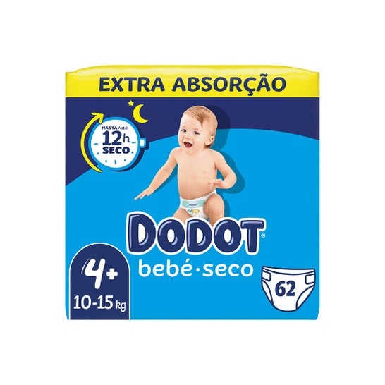 Dodot Bebé Seco Talla 4+ 10-15Kg 62uds