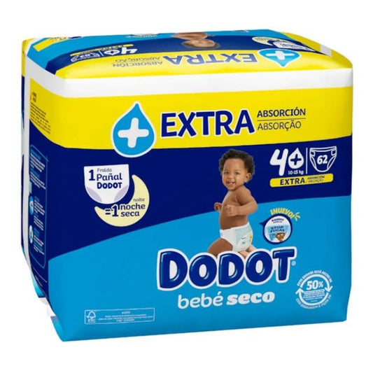 Dodot Bebé Seco Talla 4+ 10-15Kg 62uds