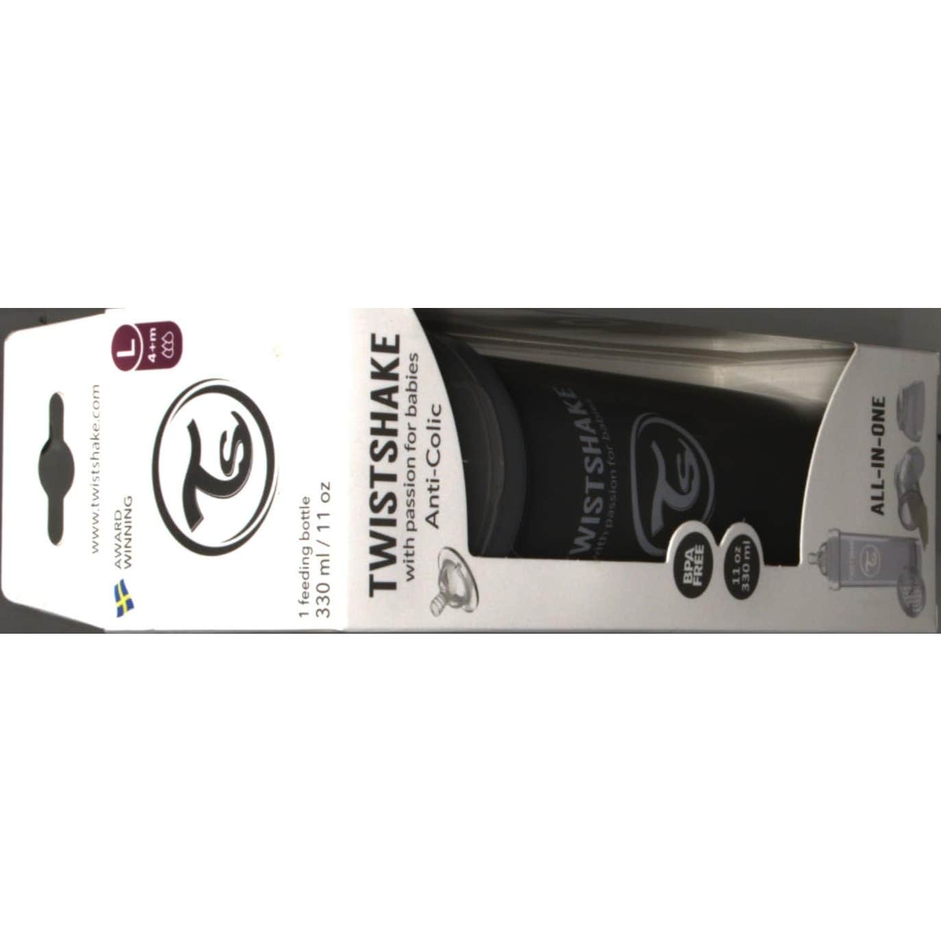 Twistshake Biberón Pastel Gris 330ml 1ud