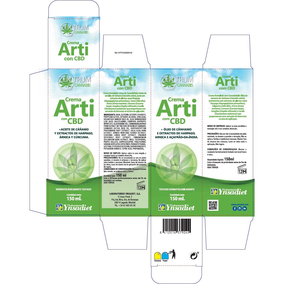 Zentrum Cannabis Crema Arti con CBD 150ml