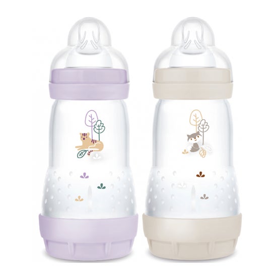 Mam Easy Start Nature Biberón Tetina F2 Lila Arena 260ml 2uds