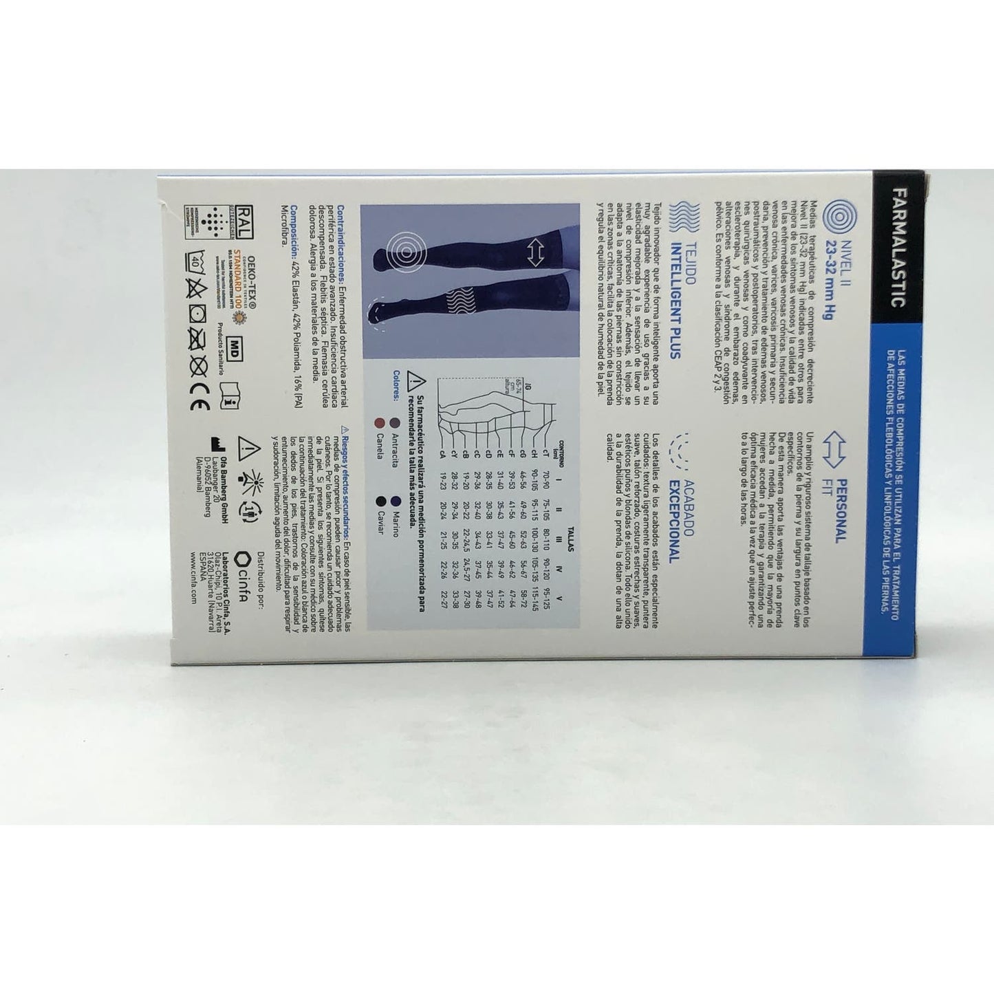 Farmalastic Novum Intelligent Plus media larga compresión normal color antracita T-2 1ud