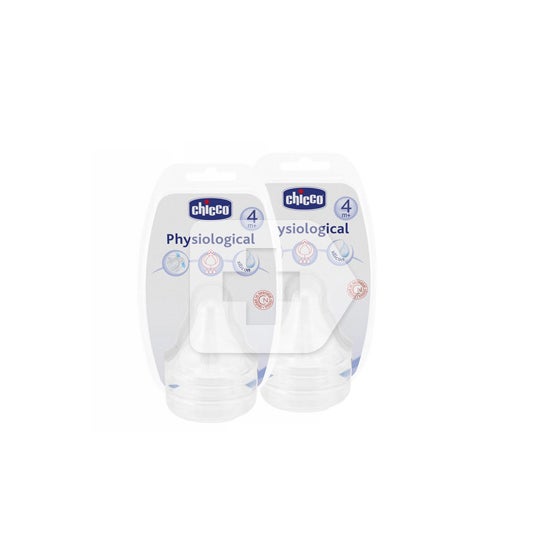 Chicco® Tetina Fisiológica Silicona Boca Ancha + 4 M 2 uds
