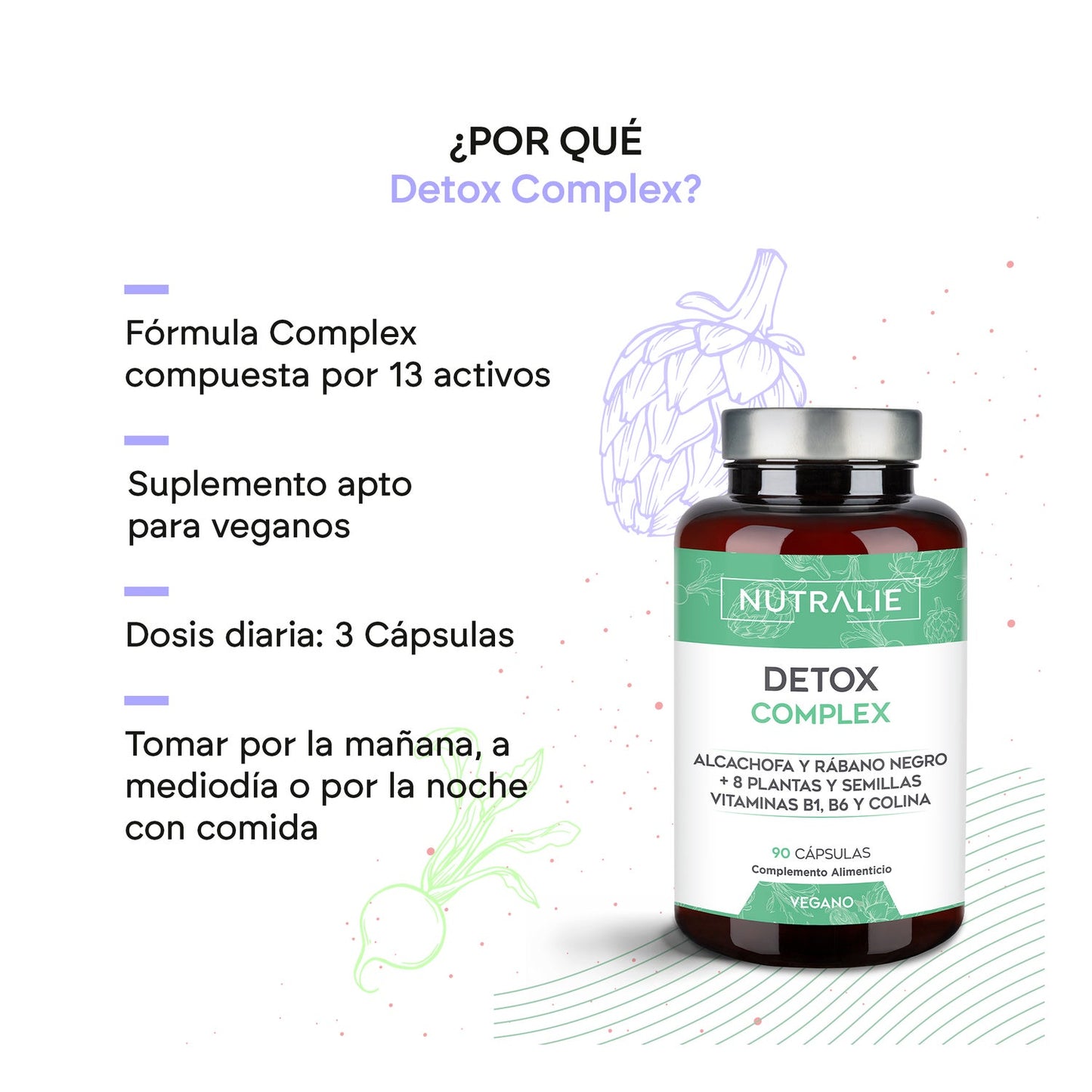 Nutralie Detox Complex + Vitaminas B1 y B6 + Colina 90caps