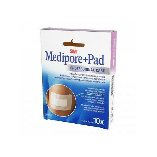 3 M Medipore+ Pad Apósito Esteril 5 X 7,2 cm 10 uds