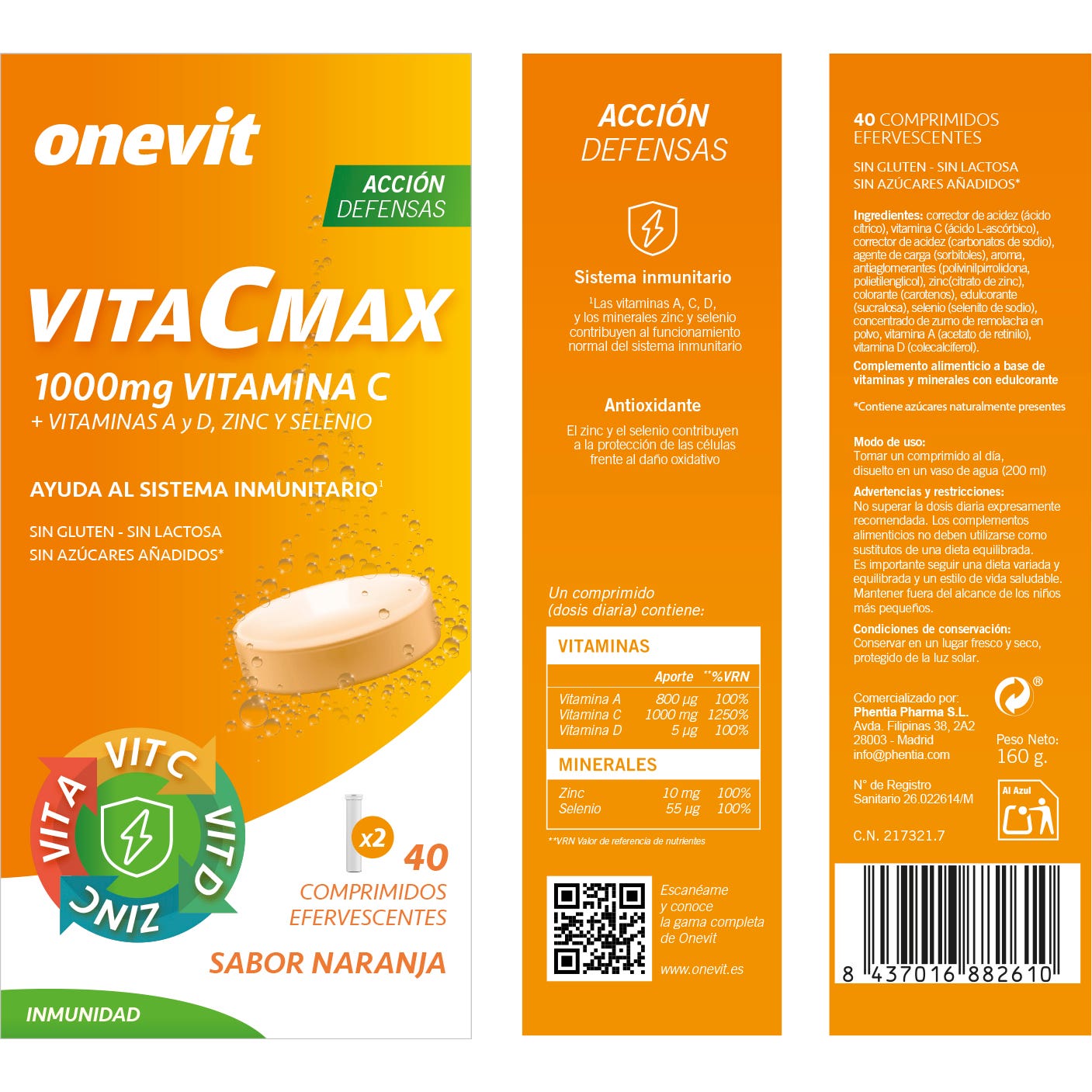 Onevit VitaCMax 2 x 40 comprimidos efervescentes