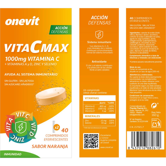 Onevit VitaCMax 2 x 40 comprimidos efervescentes