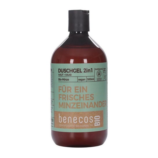 Benecos gel de Baño 2 en 1 Menta Bio Vegan 500 ml